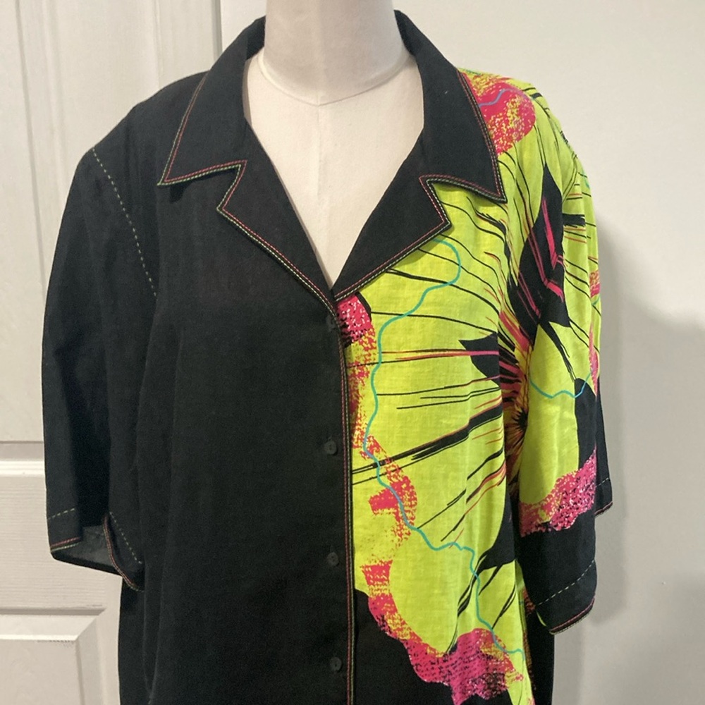 Alain Weiz linen blend neon shirt 22